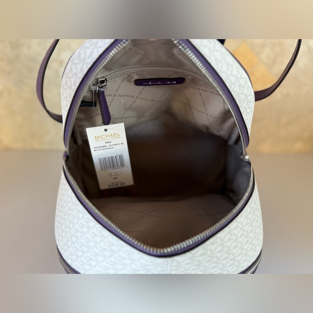 Michael Kors Rhea Medium Backpack Purple Multi - Picture 8 of 12